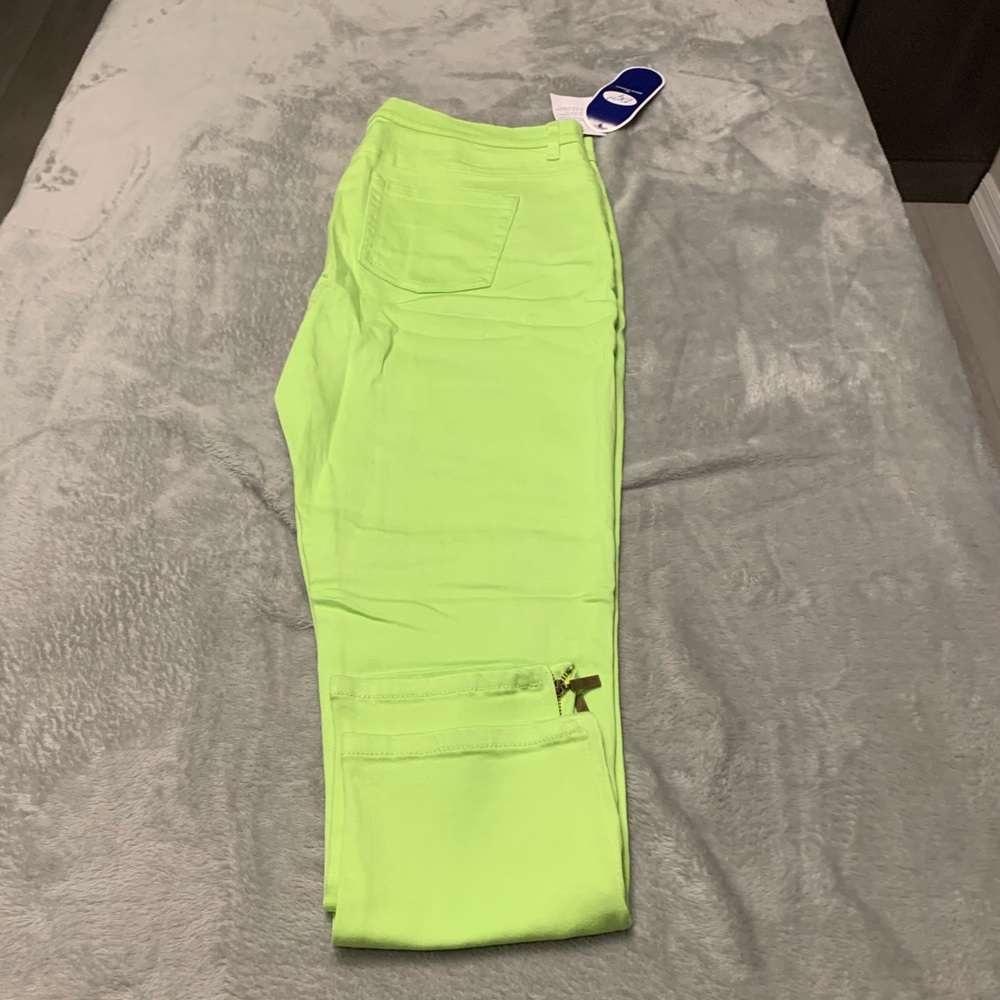 DG2 5 Pocket Green Ankle Jean w/ Side Leg Zippers